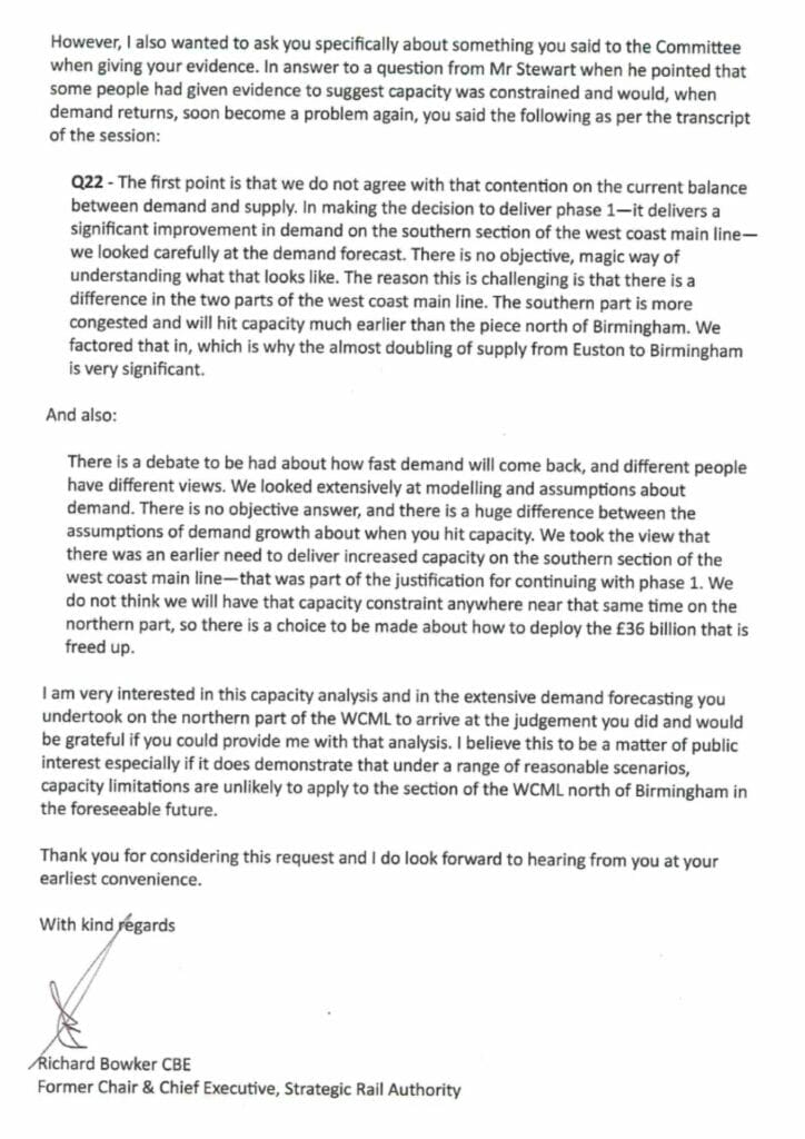 Letter from Richard Bowker to Mark Harper part 2