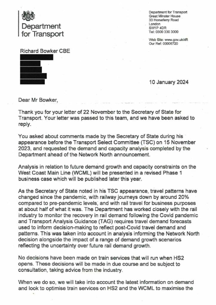 Letter to Richard Bowker from Mark Harper part 1