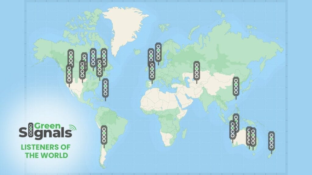 Green Signals Map of World Listeners